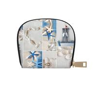 Ghjkfbf Starfish And Lighthouse Print Casual Leather Wallet For Men Women Classic Zipper Pocket Credit Card Coin Purse