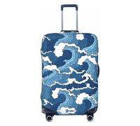 Ghjkfbf Stormy Sea Print Luggage Suitcase Cover Protector Luggage Washable Covers With Concealed Zipper, Black, S