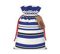 Ghjkfbf Striped. Print Christmas Drawstring Gift Bags Xmas Gift Bags W/Tags Sacks Reusable Gift Wrapping Bags