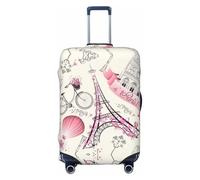 Ghjkfbf The Paris Tower And A Bicycle Print Luggage Suitcase Cover Protector Luggage Washable Covers With Concealed Zipper, Black, XL