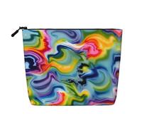 Ghjkfbf Tie Dye Print Single Layer Fake Hemp Makeup Bag Zipper Toiletry Bag Zipper Accessories