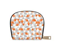 Ghjkfbf Triangles Patterns Print Casual Leather Wallet For Men Women Classic Zipper Pocket Credit Card Coin Purse