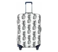 Ghjkfbf Tropical Theme Pineapple Fruit Pattern Print Luggage Suitcase Cover Protector Luggage Washable Covers With Concealed Zipper, Black, M