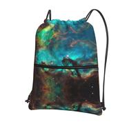 Ghjkfbf Universe Galaxy Space Print Drawstring Gym Bag, Backpack Swimming Bag With Outside Zipper, Sports Yoga Beach Football