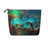 Ghjkfbf Universe Galaxy Space Print Single Layer Fake Hemp Makeup Bag Zipper Toiletry Bag Zipper Accessories