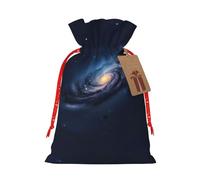 Ghjkfbf Universe Milky Way Galaxy Print Christmas Drawstring Gift Bags Xmas Gift Bags W/Tags Sacks Reusable Gift Wrapping Bags