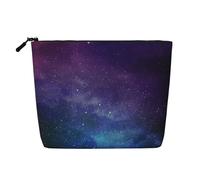 Ghjkfbf Universe With Stars And Galaxy Interstellar Print Single Layer Fake Hemp Makeup Bag Zipper Toiletry Bag Zipper Accessories