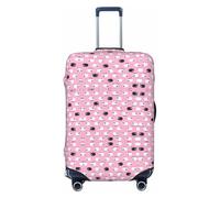 Ghjkfbf White Sheep On Pink Background Print Luggage Suitcase Cover Protector Luggage Washable Covers With Concealed Zipper, Black, L