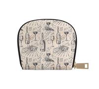 Ghjkfbf Wine And Winemaking Winery Grape Field Print Casual Leather Wallet For Men Women Classic Zipper Pocket Credit Card Coin Purse