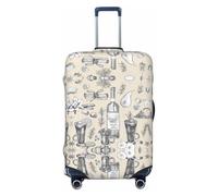 Ghjkfbf Wine And Winemaking Winery Grape Field Print Luggage Suitcase Cover Protector Luggage Washable Covers With Concealed Zipper, Black, S