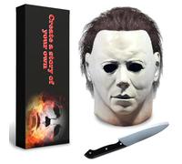 GHJKL Halloween Kills Mask for Adults with Classic Knife, Realistic Latex Face Masks for Carnival Costume Parties (S3)