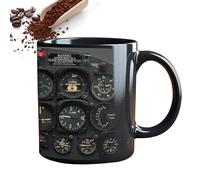 Ghjkldha Aircraft Mug | Aviation Instrument Mug | Cockpit Panel Mug | Pilot Coffee Mug, Flights Instrument Cup Altimeter Mug, Airspeed Indicator Mug, Airplane Dashboard Mug