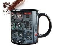 Ghjkldha Aircraft Mug | Aviation Instrument Mug | Cockpit Panel Mug | Pilot Coffee Mug, Flights Instrument Cup Altimeter Mug, Airspeed Indicator Mug, Airplane Dashboard Mug