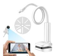Ghjkldha Baby Mount, Flexible Camera Holder, Adjustable Clip Clamp, 220g Long Arm Crib Bracket, Rotation Feature, 1-Pack White, Ideal for Nursery, Shelf, Bathroom, Kitchen Use