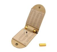 Ghjkldha Cribbage Board Game Set, PU Leather Travel Cribbage Board 4 Metal Pegs, 26.2x8cm, Classic Table for Family Gatherings, Outdoor Picnics, Camping, Indoor Parties