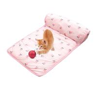 Ghjkldha Cute Dog Cooling Mat With Pillow, Cooling Cat Pad For Summer, Ice Cooling Mat For Pets, Colorful Portable Pet Bed For Hot Weather, Pet Cushion For Outdoor And Travel