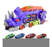 Ghjkldha Foldable Dinosaur Truck - Dinosaur Vehicle Truck Toy | Toys for Toddler, Foldable Sliding Transport with Track and Die-cast Cars, for Kids 3-6