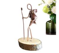 Ghjkldha Iron Art Metal Sculpture, Hiker Iron Figurine, Metal Figurine Collectibles, Handcrafted Iron Sculpture, Unique Home Adventure Themed Decoration Outdoor Enthusiasts
