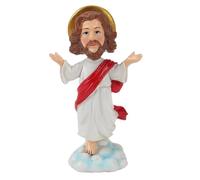 Ghjkldha Jesus Nodding figure for Car Dashboard, Religious Resin Statue with Bobbing Head, Symbolic Decorative Figurine to Control Panel Display, Best Bedroom, Study Room, or Christian