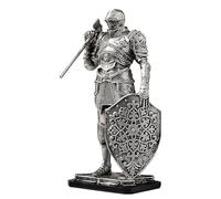 Ghjkldha Knight Desk Ornament, Resin Warrior Statue, Creative Medieval Craft Design, Desktop Decorative Figurine for Bedroom and Entryway Display Decoration, 3.54x2.36x7.09 Inches
