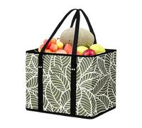 Ghjkldha Large Grocery Tote Bag | Foldable Shopping Bags with Handle for Camping,Heavy Duty Storage Pouch with Box Shape To Stand Up for Beach Days Picnics Family Trips Camping