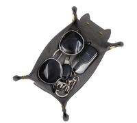 Ghjkldha Pu Leather Organizer Storage Tray, Cat Shape Foldable Leather Tray,31.7 * 22.5 * 17.5cm/12.48x8.86x6.89in Portable Folding Dice Rolling, for Like Phone, Wallet, Keys,