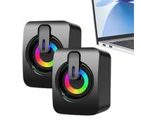 Ghjkldha RGB Lighting Computer Speakers | Wired Computer Speakers | Wired Computer Speakers | USB RGB Lighting Speaker Set, Plug and Movie Music Speakers for Dormitory, Computer Desk