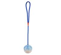 Ghjkldha Rope Ball Dog Toy, Interactive Pet Ball, Training Launcher Squeaky Chew Balls, Rope Tug Toy, 6x6cm, for Small and Medium Breeds, Indoor and Outdoor Plays, Yellow/White