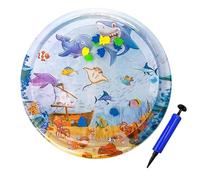 Ghjkldha Sensory Water Play Mat for Cats, Inflatable Round Pet Play Pad, Thickened PVC Pet Bed, Unbreakable Interactive Sensor Toy, Perfect for Outdoor fun and Enrichment