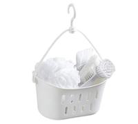 Ghjkldha Shower Basket Wall, Storage Organizer Hook, Fruit Vegetable Holder, PP Material White, 11.3x9.02x5.51 inches, Lightweight Build, for Bathroom Kitchen Mount, Drain Design Utility