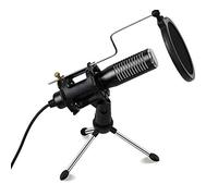 GHJKLZNMRU This Microphone is Suitable for Indoor Live Broadcast Personal Recording K Song Instrument Performance Video Chat Podcast Recording Etc Condenser Microphones (Black)