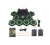 GHJKLZNMRU USB Portable Folding Drum Kit Foldable Electronic Drum Folding Drum Kit Portable Drum Beginner Foldable Drum Kit (Color : Green)