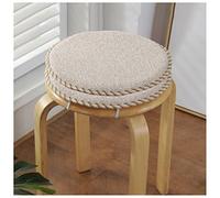 GHJL Round Chair Cushion Round Seat Cushions Non Slip Stools Pads With Ties 1/2/4 Pieces Bar Kitchen High Stools Cushion (Color : Beige, Size : 34cm(2 packs))