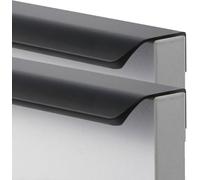 GHJrtHFJ Concealed Door Handles, Aluminum Alloy Finger Edge Pull DrawerHandles Wardrobe Knobs Black 2 Pieces(Hole Distance 128mm)