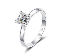GHJrtHFJ diamond ring, 2ct Princess Cut D Color VVS1 White/Green/Pink Diamond Ring Moissanite Engagement Anniversary Promise Wedding(White,8)