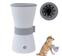 GHJrtHFJ dog paw cleaner, Dog Feet Washer Brush Cup with Comfortable Silicone Bristles,USB Rechargeable for Muddy Paws(White)
