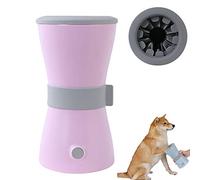 GHJrtHFJ dog paw cleaner, Dog Feet Washer Brush Cup with Comfortable Silicone Bristles,USB Rechargeable for Muddy Paws(Pink)