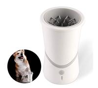 GHJrtHFJ dog paw cleaner, Protable Dog Cleaning Brush USB Rechargeable Soft Silicone Puppy Feet Washer with Muddy Paws, White