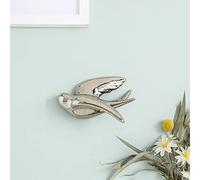 GHJrtHFJ Metal wall art, 3D Ceramic Swallows Sparrow Doves Wall Decoration, for Living Dining Room,Golden Left,Large(Golden Left,16.5L x 12.5W cm)