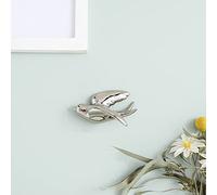 GHJrtHFJ Metal wall art, 3D Ceramic Swallows Sparrow Doves Wall Decoration, for Living Dining Room,Golden Left,Large(Silver Left,Small)