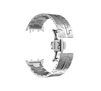 GHJrtHFJ metal watch strap, No Gap Metal Butterfly Buckle Strap for Watch - Adjustable Wrist Bracelet Band Compatible with Various Models(Silver,22mm)