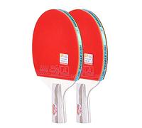 GHJrtHFJ Table tennis bat, Comfortable Handle,Ping Pong Racket Set with 2 Paddles for Trainer Adults Kids Indoor Outdoor/4 Stars/B