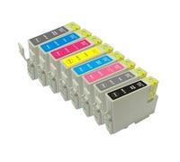 GHJtRs Compatible Ink Cartridge Set For T0341 T0342 T0343 T0344 T0345 T0346 T0347 T0348 For Stylus Photo 2100 2200 Refurbish printer(1 SET)