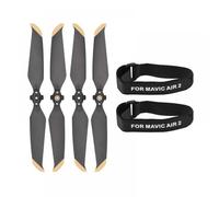 GHJtRs D Propeller Motor Fixer Compatible With D Air 2 2S Drone 7238 Magic Tape Straps Hook Loop Cord Compatible With Air 2 2S Accessories(GOLD BLACK SET)