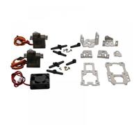 GHJtRs Dual Bracket With Cooling Fan Compatible With O3 Camera Compatible 4.8-5V 9G Servo Pan Tilt Mount Stand Compatible With Drone(WITH 2PCS SERVO)