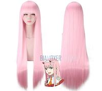 GHK 100cm animal Darling in the Franxx ZERO TWO CODE : 002 Long Pink Cosplay Full Wigs Party Hair