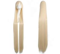 GHK 150cm Super Long Straight Wig Black Blonde White Blue Red Blonde Anime Cosplay Wigs For Women Halloween Costume Synthetic Hair blonde