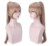 GHK 2019 Brown Blonde Long Straigt Cosplay Wig Anime Game Azur Lane Women Heat Resistant Synthetic Hair Wigs With Claw Ponytail
