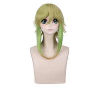 GHK 40cm Vocaloid Gumi Fluffy Cosplay Wig Green Yellow Ombre Hair Wigs For Women Heat Resistant Synthetic Fiber 4 Models yellow green ombre