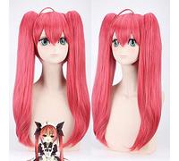 GHK 70cm Anime DATE A LIVE Itsuka Kotori Red Wig Cosplay Costume Women Long Heat Resistant Synthetic Hair Wigs With Double Ponytails